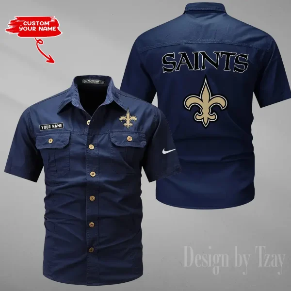 New Orleans Saints Military Cargo Cotton Shirts New 2025 SPTMSSWS087 - Image 2