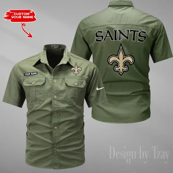 New Orleans Saints Military Cargo Cotton Shirts New 2025 SPTMSSWS087 - Image 3