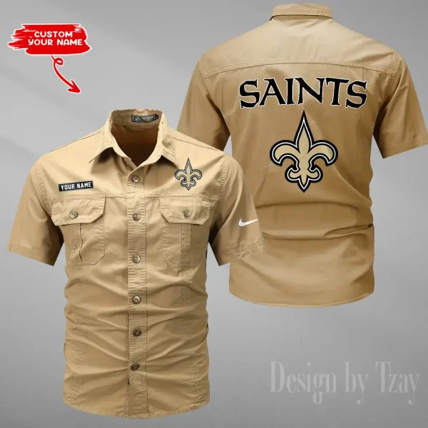 New Orleans Saints Military Cargo Cotton Shirts New 2025 SPTMSSWS087 - Image 4