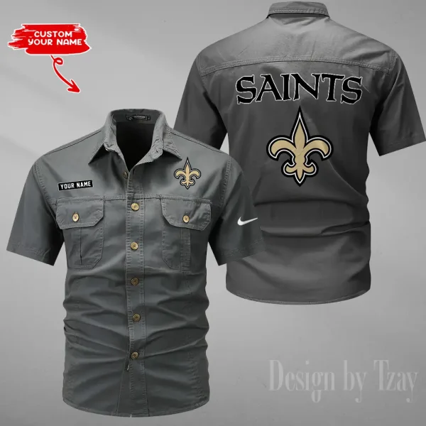 New Orleans Saints Military Cargo Cotton Shirts New 2025 SPTMSSWS087 - Image 5