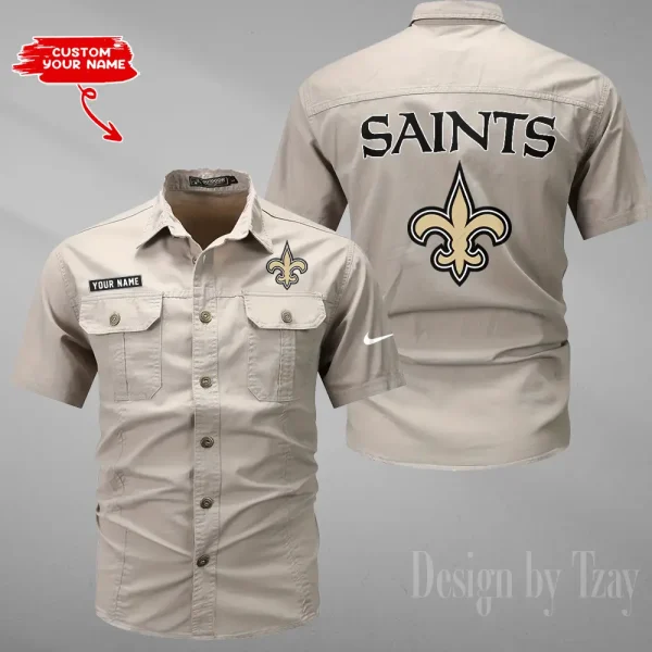 New Orleans Saints Military Cargo Cotton Shirts New 2025 SPTMSSWS087 - Image 6