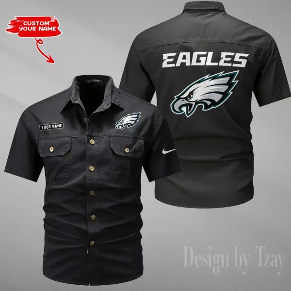 Philadelphia Eagles Military Cargo Cotton Shirts New 2025 SPTMSSWS090