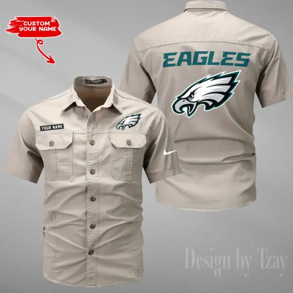Philadelphia Eagles Military Cargo Cotton Shirts New 2025 SPTMSSWS090 - Image 2
