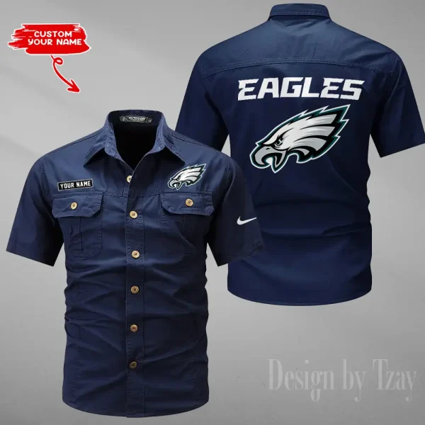 Philadelphia Eagles Military Cargo Cotton Shirts New 2025 SPTMSSWS090 - Image 3