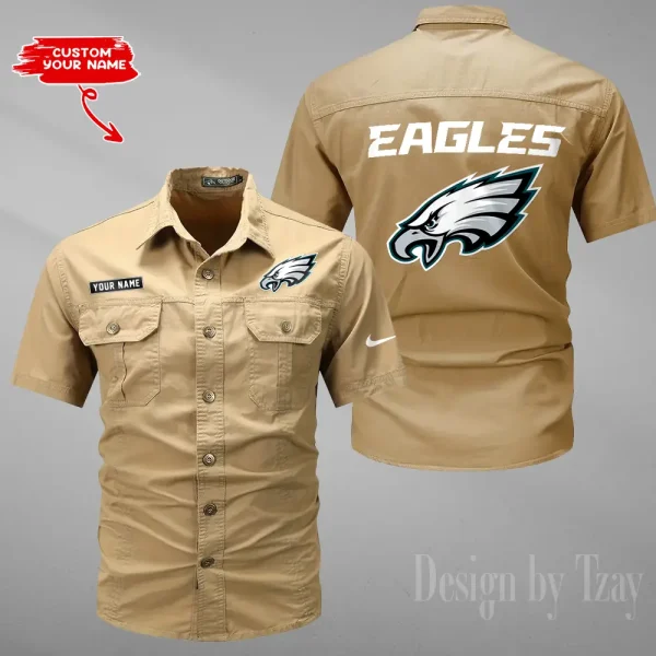 Philadelphia Eagles Military Cargo Cotton Shirts New 2025 SPTMSSWS090 - Image 4