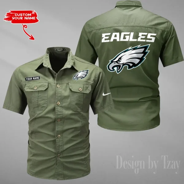 Philadelphia Eagles Military Cargo Cotton Shirts New 2025 SPTMSSWS090 - Image 5