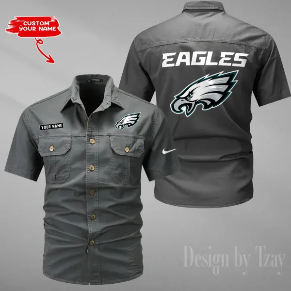 Philadelphia Eagles Military Cargo Cotton Shirts New 2025 SPTMSSWS090 - Image 6