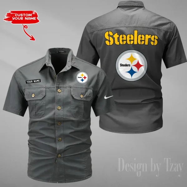 Pittsburgh Steelers Military Cargo Cotton Shirts New 2025 SPTMSSWS091 - Image 3