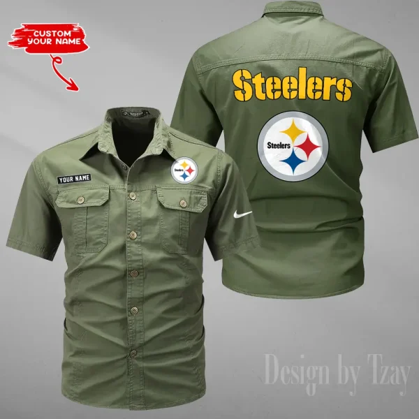 Pittsburgh Steelers Military Cargo Cotton Shirts New 2025 SPTMSSWS091 - Image 4