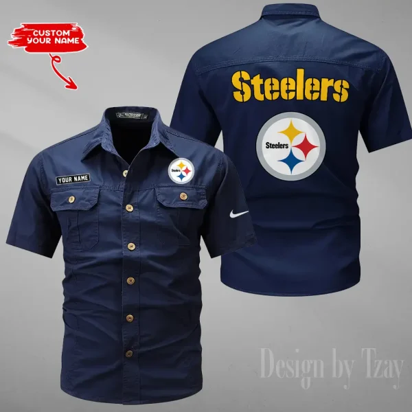 Pittsburgh Steelers Military Cargo Cotton Shirts New 2025 SPTMSSWS091 - Image 5