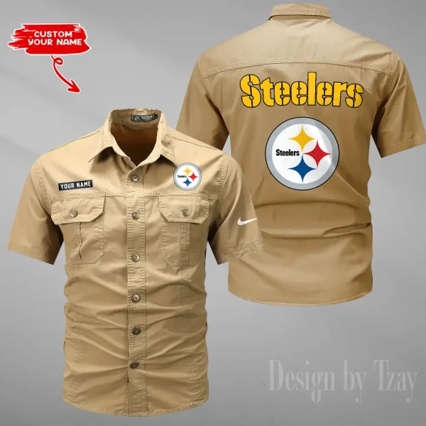 Pittsburgh Steelers Military Cargo Cotton Shirts New 2025 SPTMSSWS091 - Image 6