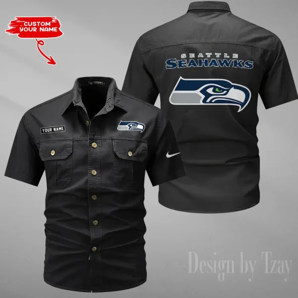 Seattle Seahawks Military Cargo Cotton Shirts New 2025 SPTMSSWS093