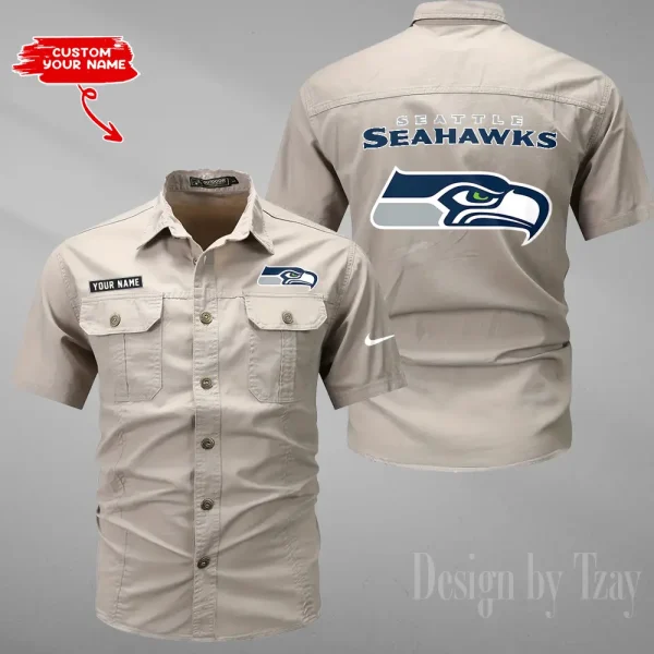 Seattle Seahawks Military Cargo Cotton Shirts New 2025 SPTMSSWS093 - Image 2