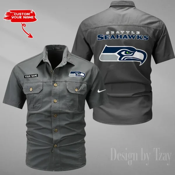 Seattle Seahawks Military Cargo Cotton Shirts New 2025 SPTMSSWS093 - Image 3