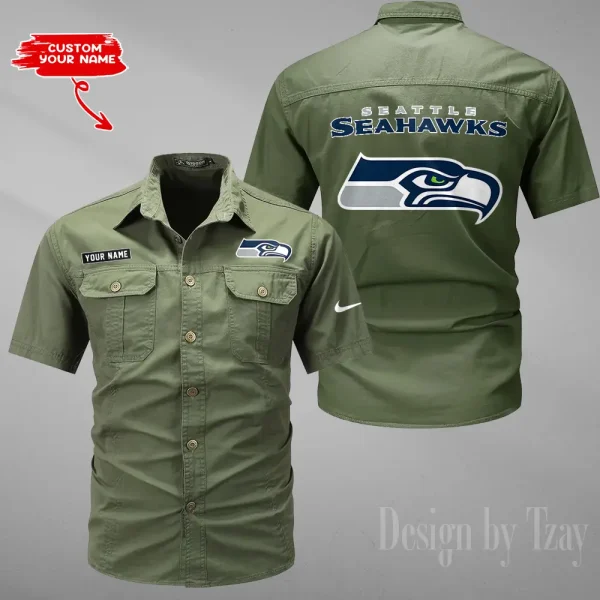 Seattle Seahawks Military Cargo Cotton Shirts New 2025 SPTMSSWS093 - Image 4