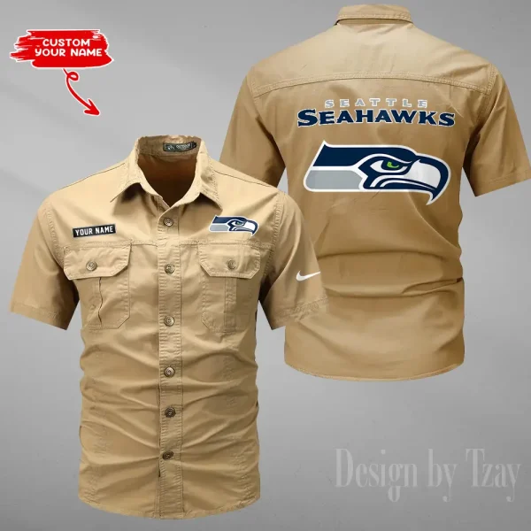 Seattle Seahawks Military Cargo Cotton Shirts New 2025 SPTMSSWS093 - Image 5