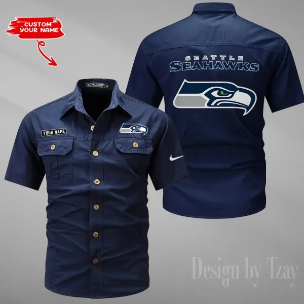 Seattle Seahawks Military Cargo Cotton Shirts New 2025 SPTMSSWS093 - Image 6