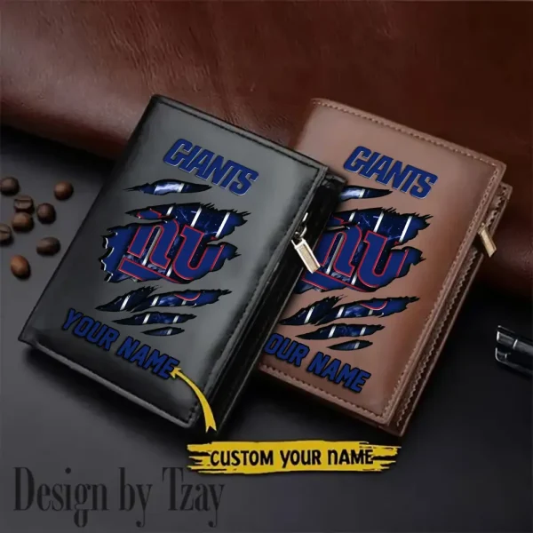 New York Giants Leather Wallets Vertical Style SPTLVW763