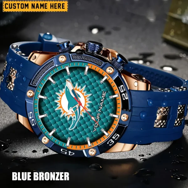 Miami Dolphins Silicon Strap Fashion Wrist Watch Trending 2025 SPTSSFWW085 - Image 4