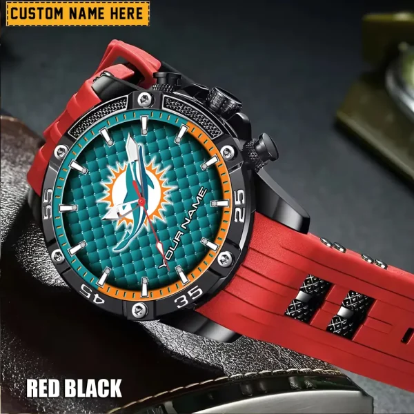 Miami Dolphins Silicon Strap Fashion Wrist Watch Trending 2025 SPTSSFWW085 - Image 6