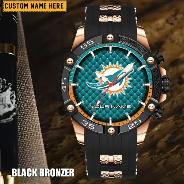 Miami Dolphins Silicon Strap Fashion Wrist Watch Trending 2025 SPTSSFWW085