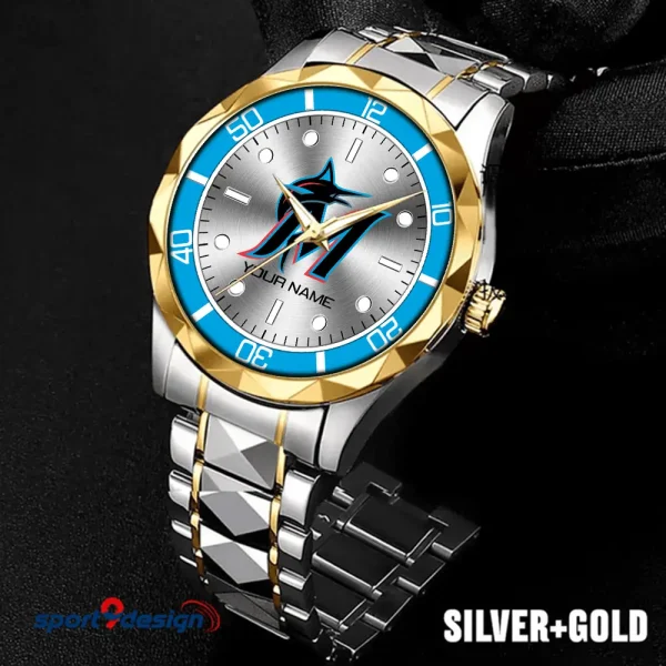 Miami Marlins MLB Luxury Diamond Men Wristwatch Trending 2025 SPTDMW337 - Image 4