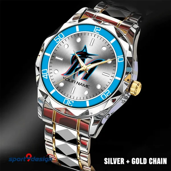 Miami Marlins MLB Luxury Diamond Men Wristwatch Trending 2025 SPTDMW337 - Image 5