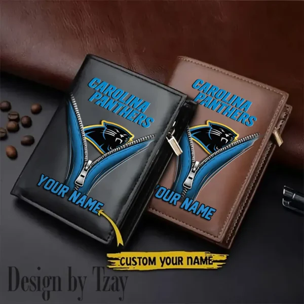 Carolina Panthers Leather Wallets Vertical Style SPTLVW769