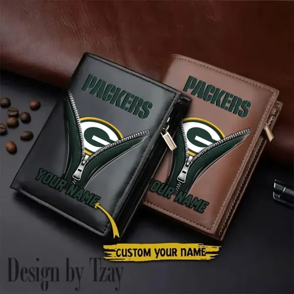 Green Bay Packers Leather Wallets Vertical Style SPTLVW776
