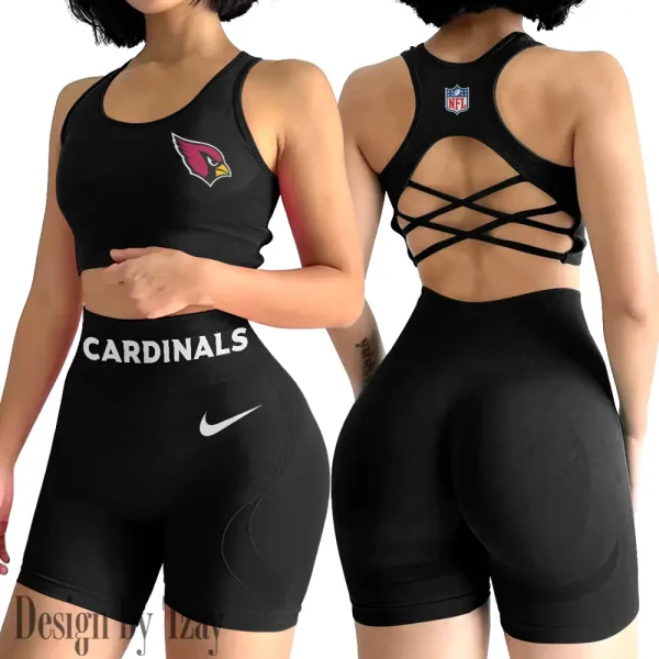 Arizona Cardinals 2-PCS Women's Seamless Yoga Set Sexy Sport Bra High Waist Sports Shorts 2025 SPT2PWSYS033 - Image 2