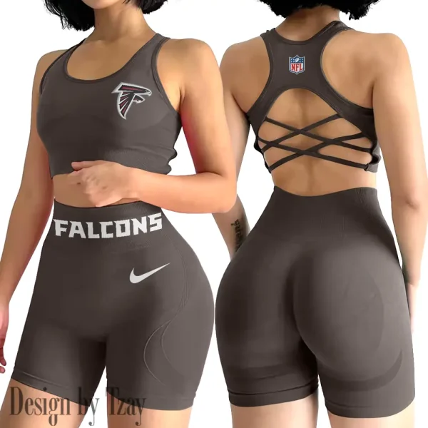 Atlanta Falcons 2-PCS Women's Seamless Yoga Set Sexy Sport Bra High Waist Sports Shorts 2025 SPT2PWSYS034 - Image 2