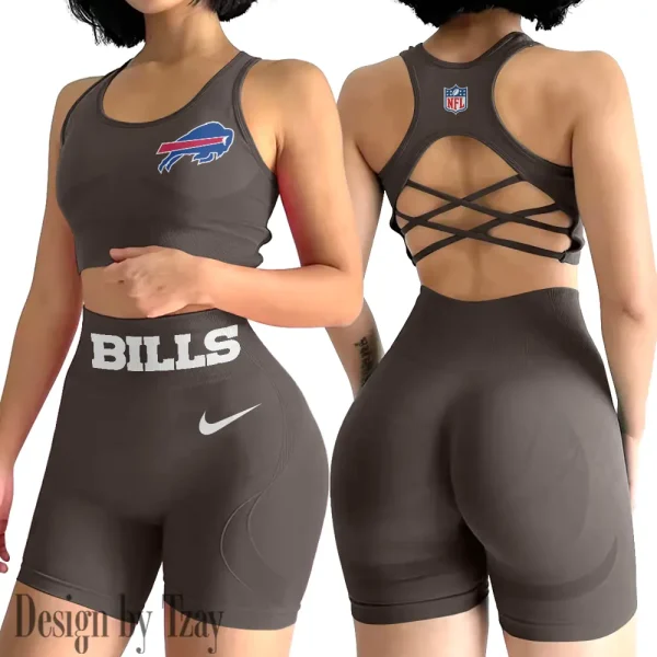 Buffalo Bills 2-PCS Women's Seamless Yoga Set Sexy Sport Bra High Waist Sports Shorts 2025 SPT2PWSYS036 - Image 4