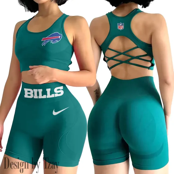 Buffalo Bills 2-PCS Women's Seamless Yoga Set Sexy Sport Bra High Waist Sports Shorts 2025 SPT2PWSYS036 - Image 5