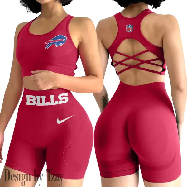 Buffalo Bills 2-PCS Women's Seamless Yoga Set Sexy Sport Bra High Waist Sports Shorts 2025 SPT2PWSYS036 - Image 6