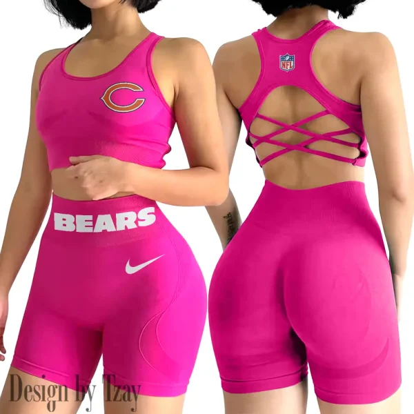 Chicago Bears 2-PCS Women's Seamless Yoga Set Sexy Sport Bra High Waist Sports Shorts 2025 SPT2PWSYS038