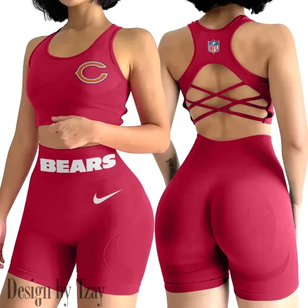 Chicago Bears 2-PCS Women's Seamless Yoga Set Sexy Sport Bra High Waist Sports Shorts 2025 SPT2PWSYS038 - Image 4