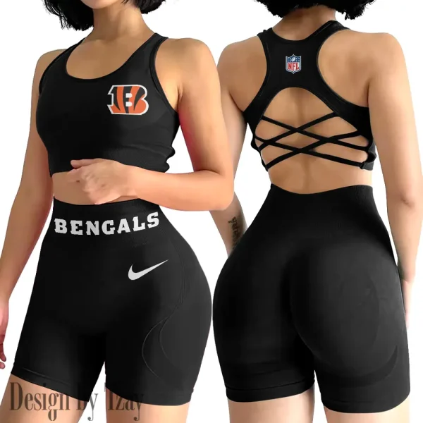 Cincinnati Bengals 2-PCS Women's Seamless Yoga Set Sexy Sport Bra High Waist Sports Shorts 2025 SPT2PWSYS039