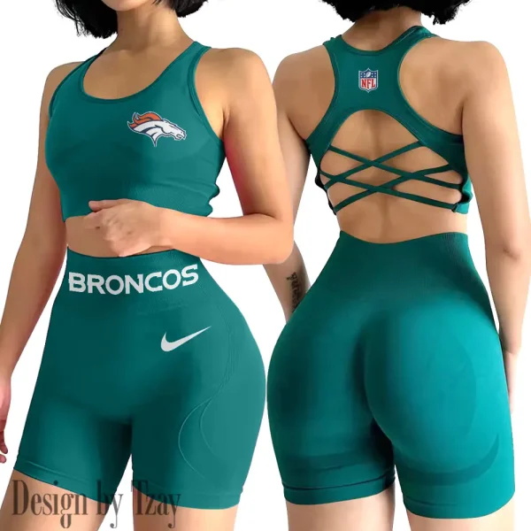 Denver Broncos 2-PCS Women's Seamless Yoga Set Sexy Sport Bra High Waist Sports Shorts 2025 SPT2PWSYS042 - Image 6