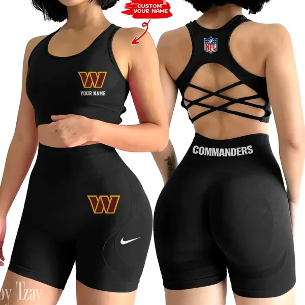 Washington Commanders 2-PCS Women's Seamless Yoga Set Sexy Sport Bra High Waist Sports Shorts 2025 SPT2PWSYS032