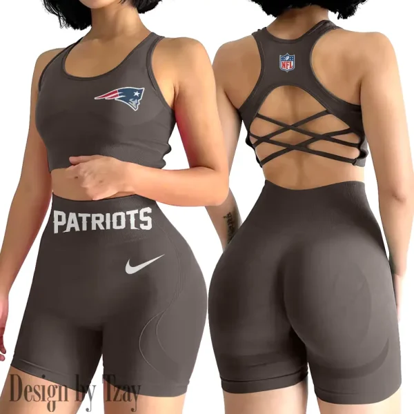 New England Patriots 2-PCS Women's Seamless Yoga Set Sexy Sport Bra High Waist Sports Shorts 2025 SPT2PWSYS054 - Image 3
