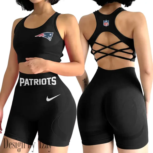 New England Patriots 2-PCS Women's Seamless Yoga Set Sexy Sport Bra High Waist Sports Shorts 2025 SPT2PWSYS054 - Image 4