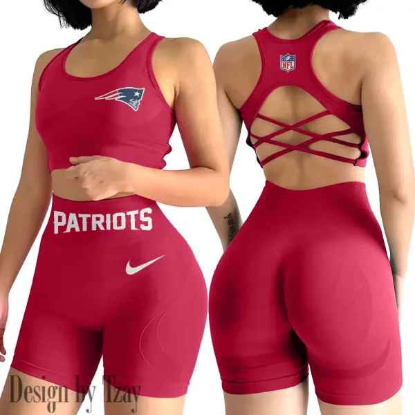 New England Patriots 2-PCS Women's Seamless Yoga Set Sexy Sport Bra High Waist Sports Shorts 2025 SPT2PWSYS054 - Image 6