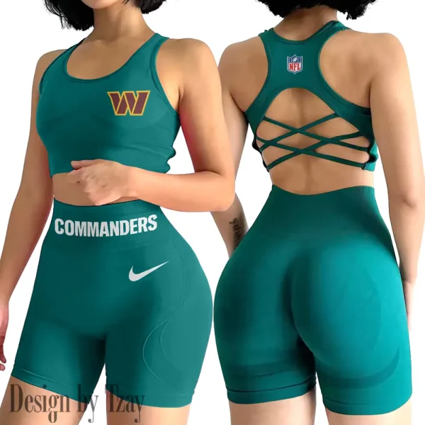 Washington Commanders 2-PCS Women's Seamless Yoga Set Sexy Sport Bra High Waist Sports Shorts 2025 SPT2PWSYS062