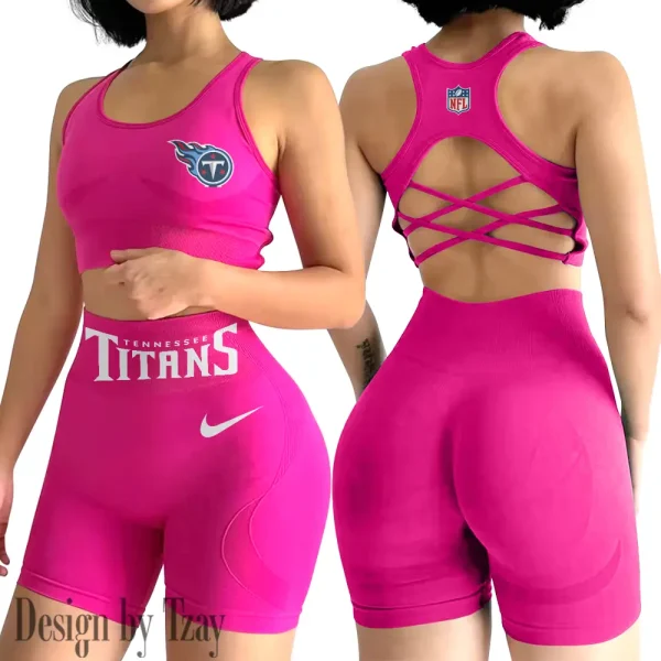 Tennessee Titans 2-PCS Women's Seamless Yoga Set Sexy Sport Bra High Waist Sports Shorts 2025 SPT2PWSYS063