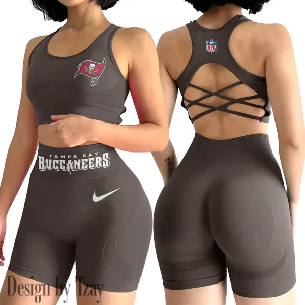 Tampa Bay Buccaneers 2-PCS Women's Seamless Yoga Set Sexy Sport Bra High Waist Sports Shorts 2025 SPT2PWSYS064