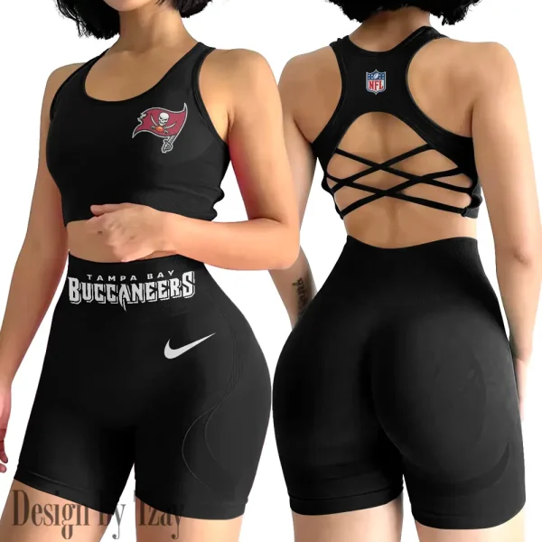 Tampa Bay Buccaneers 2-PCS Women's Seamless Yoga Set Sexy Sport Bra High Waist Sports Shorts 2025 SPT2PWSYS064 - Image 3