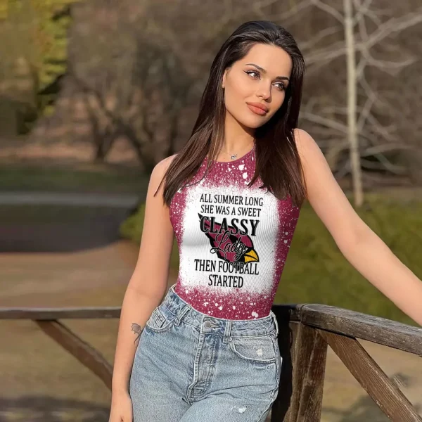 Arizona Cardinals Women Sexy Ribbed Sleeveless Halter Neck Bodysuits SPTWSRSHNB002 - Image 4
