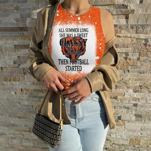 Chicago Bears Women Sexy Ribbed Sleeveless Halter Neck Bodysuits SPTWSRSHNB006 - Image 2