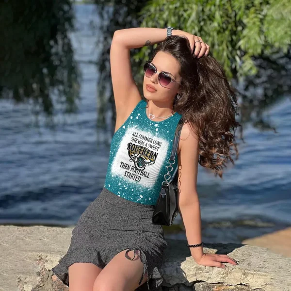 Jacksonville Jaguars Women Sexy Ribbed Sleeveless Halter Neck Bodysuits SPTWSRSHNB015 - Image 5