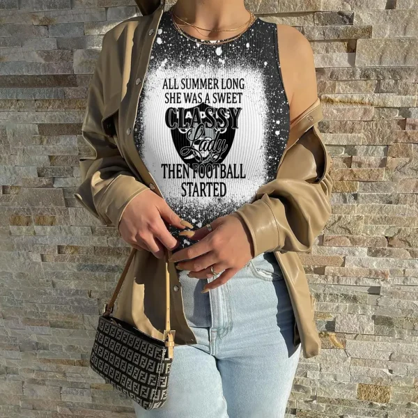 Las Vegas Raiders Women Sexy Ribbed Sleeveless Halter Neck Bodysuits SPTWSRSHNB017 - Image 2
